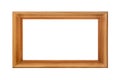 Empty brown photo picture frame isolated on white background closeup Royalty Free Stock Photo
