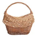 Empty brown wicker basket vector isolated illustration