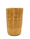 Empty brown wicker woven basket isolated Royalty Free Stock Photo