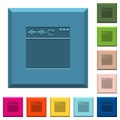 Empty browser window engraved icons on edged square buttons
