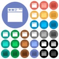 Empty browser window round flat multi colored icons