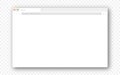 Empty browser window on transparent background. Empty web page mockup with toolbar