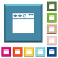 Empty browser window white icons on edged square buttons