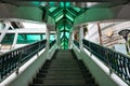 Empty BTS sky train station stairway with green top Royalty Free Stock Photo