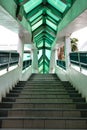 Empty BTS sky train station stairway with green top Royalty Free Stock Photo