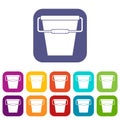 Empty bucket icons set Royalty Free Stock Photo