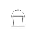 Empty Bucket vector icon symbol isolated on white background Royalty Free Stock Photo