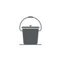 Empty Bucket vector icon symbol isolated on white background Royalty Free Stock Photo