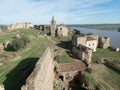 Empty buildings of abandoned fortress Juromenga in portugal