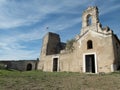 Empty buildings of abandoned fortress Juromenga in portugal