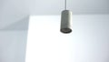 Empty bulb holder hanging from ceiling, replacement of electrical equipment Royalty Free Stock Photo