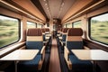Empty bullet train interior: an inside look of high-speed travel, Generative AI Royalty Free Stock Photo