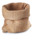 Empty burlap sack bag isolate Royalty Free Stock Photo