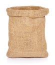 Empty burlap sack bag isolated Royalty Free Stock Photo