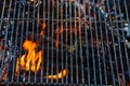 Empty burning charcoal barbecue grill outdoors Royalty Free Stock Photo