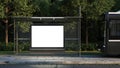 Empty bus stop advertisement board isolated on white background Royalty Free Stock Photo