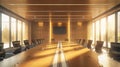 Empty business conference room with bright lighting. Royalty Free Stock Photo