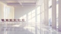 Empty business conference room with bright lighting. Royalty Free Stock Photo