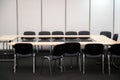 Empty business meeting room. Desk and chairs for decision making Royalty Free Stock Photo