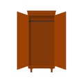 Empty cabinet with open doors. vector illustration