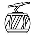 Empty cable car hanging from cableway line art drawing Royalty Free Stock Photo