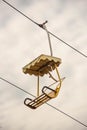 An empty cable car on sky Royalty Free Stock Photo