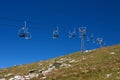 Empty cable cars