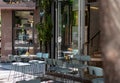 Empty cafeteria on the street