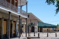 Empty CafÃÂ© du Monde and the Lower Pontalba Building during Corona Virus pandemic Royalty Free Stock Photo