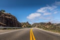 Empty California Highway 1 near to Santa Barbara on a sunny day Royalty Free Stock Photo