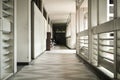 Empty campus corridor Royalty Free Stock Photo