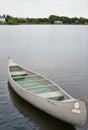 Empty canoe on a lake