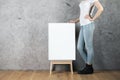 Empty canvas on stool Royalty Free Stock Photo