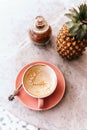 Empty of cappuccino coffee in white cup Royalty Free Stock Photo