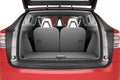 Empty car minivan trunk with folded rear seats A lot of space 3d render