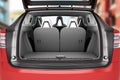 Empty car minivan trunk with folded rear seats A lot of space 3d render