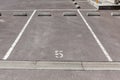 Empty car parking lot with marked number. Royalty Free Stock Photo