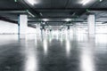 Empty Car Parking Lot in Underground Floor, Vehicle Park in Department Store Royalty Free Stock Photo