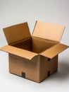Empty cardboard box with black tape Royalty Free Stock Photo