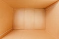 Empty cardboard box, inside view. View from above Royalty Free Stock Photo