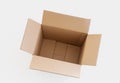 Empty cardboard box isolated on white background, parcel for shipping or moving Royalty Free Stock Photo