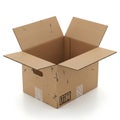 Empty cardboard box with open flaps ready for packaging items Royalty Free Stock Photo