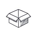Empty Cardboard Box Sketch Illustration Simple Design Open Packaging Storage Royalty Free Stock Photo