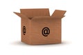 Empty cardboard with email symbol