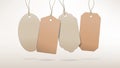 Empty cardboard tags with string