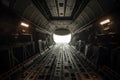 Empty cargo compartment of the aircraft. Generative AI Royalty Free Stock Photo