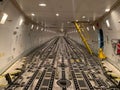 Empty cargo hold of a large airplane. Royalty Free Stock Photo
