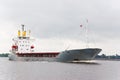 Empty cargo ship