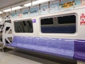 Empty carriages of MRT at Taoyuan Airport in Taiwan.