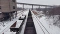 Empty carriages in a winter pore